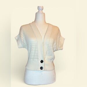 Kenneth Cole Reaction Cream Short Sleeve Cardigan